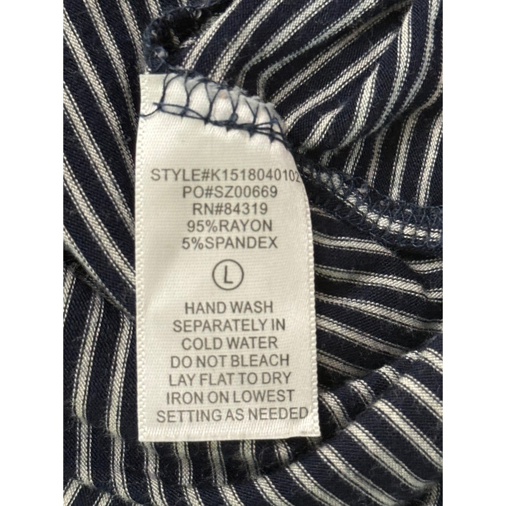 Cyrus Navy White Striped Oversized High Low Tunic Top Mixed Stripe T-Shirt - Picture 11 of 11